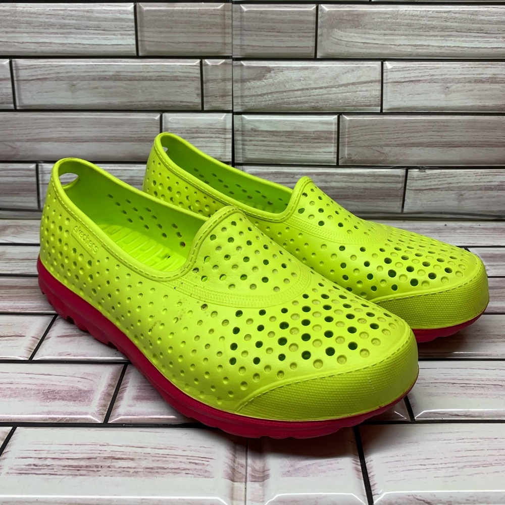 Skechers Performance Kids Green Fuchsia Pink H2 Go Water Slip On Shoes Size Y5